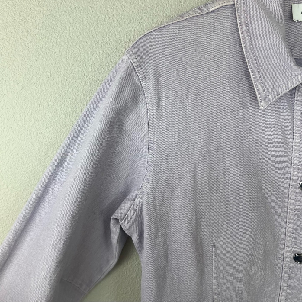 NWOT SAMSOE SAMSOE Bertha Denim Shirt Dress Lilac Purple Casual Women’s Large - Picture 6 of 14